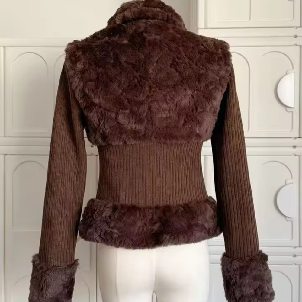 French Vintage Old Money Long Sleeve Cropped Sweaters Cardigan - Picture 5 of 7